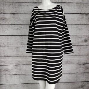 +NEW BB Dakota Size L Phillipa Ponte Knift Shift Dress Striped
